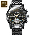 OLEVS Luxusmarke 6607 Herren Mechanische Uhr Wasserdichte Funktion Auto Tag / Datum mit Edelstahlband Uhr